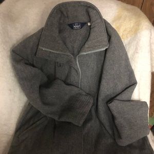 Grey wool to your knee jacket